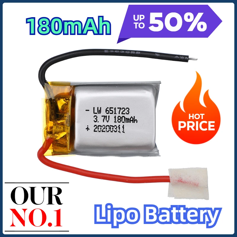 

For Syma S105 S107 S107G S108 Skytech M3 M3 S977 Helicopter Spare Parts Battery Wholesale 1 To 20pcs 3.7V 180mAh Lipo Battery