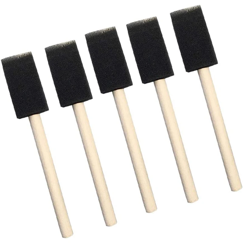 60Pcs Small Foam Paint Brush Sponge Foam Brush Painting Set Wood Handle 1 Inch Paint Brushes Tools Painting Set For Kids