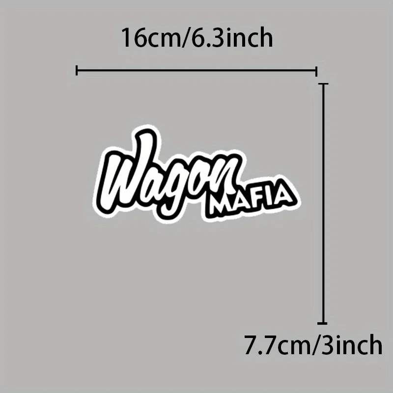 Wagon Mafia Lettering Vinyl Sticker, Waterproof Self‑Adhesive Decal For Car Window Laptop Phone Decor, Holiday Gift
