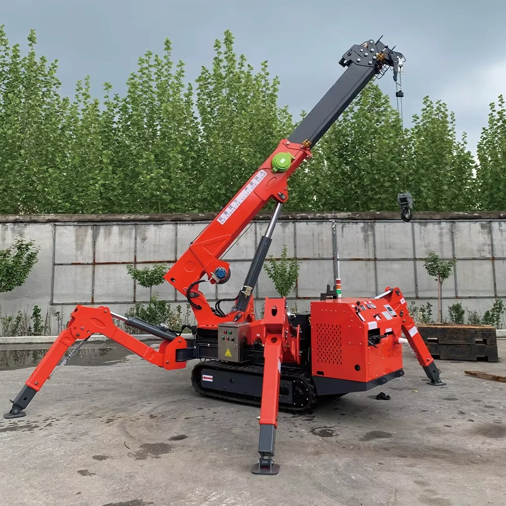 Heavy Duty Crawler Four Leg Spider Crane Mini Tracked Crane Mobile Spider Lift with Remote Control