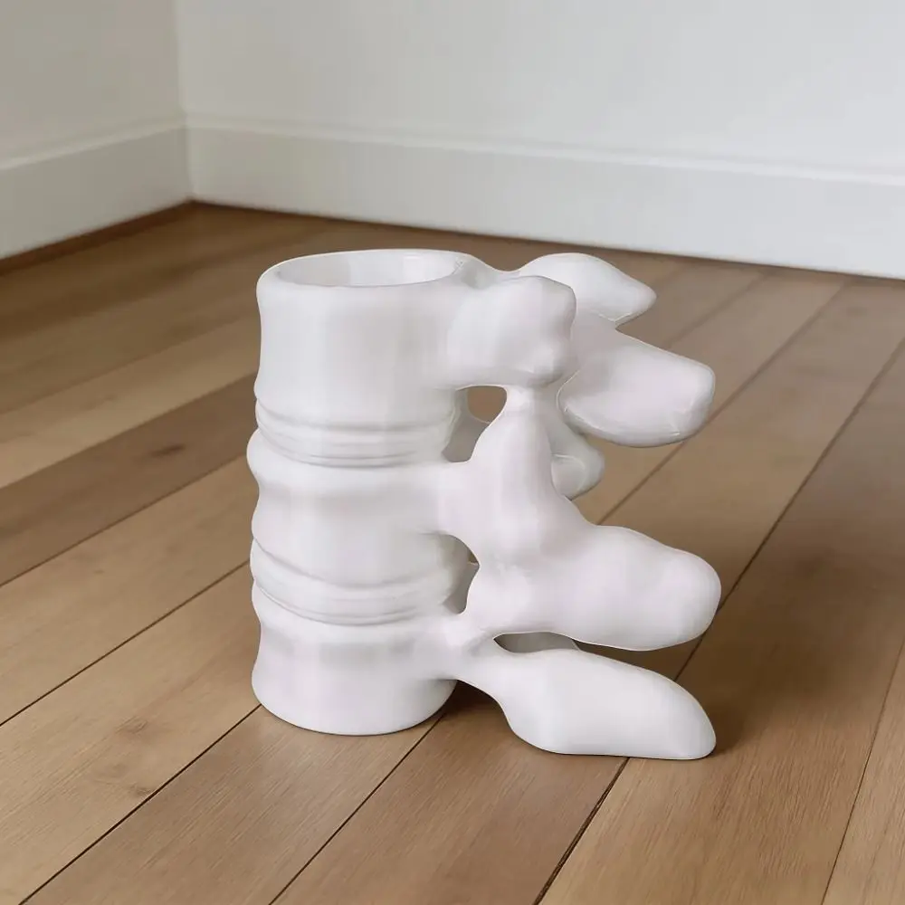 3D Printed Spine Shape Pen Holder Plastic Decorative Simulation Spine Brush Holder Funny Skeleton Stationery Pot Office