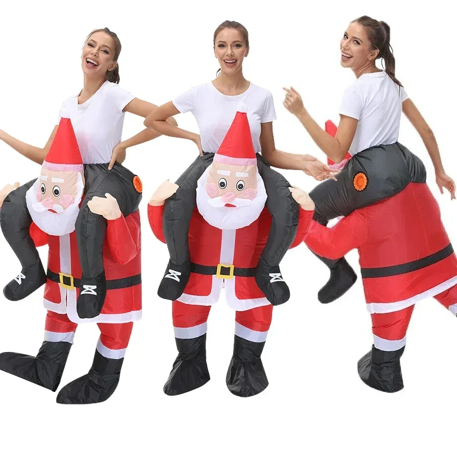 120-190CM Christmas Santa Claus Adult Inflatable Costume Fancy Funny Cosplay Clothing Performance Festival Carnival Party Dress