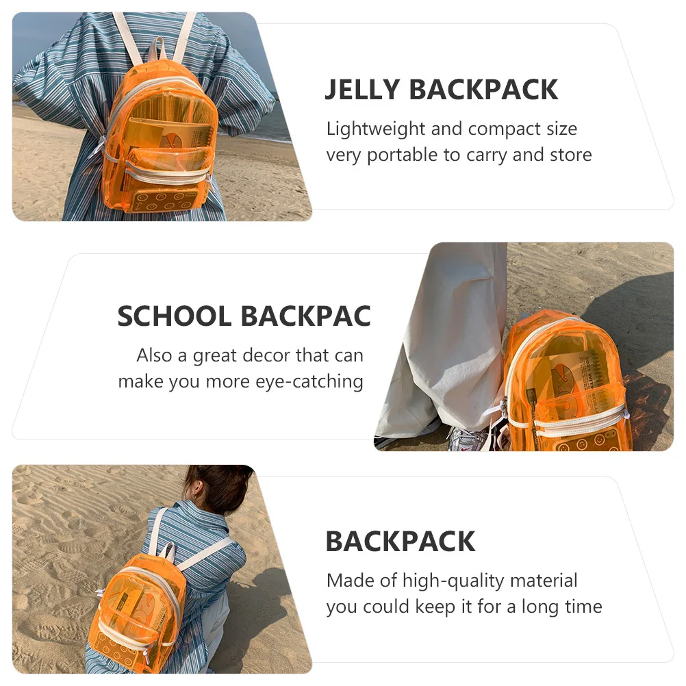 

Jelly Transparent Backpack Premium Delicate Clear Backpack Tear Resistance Ability Eye Catching Decor