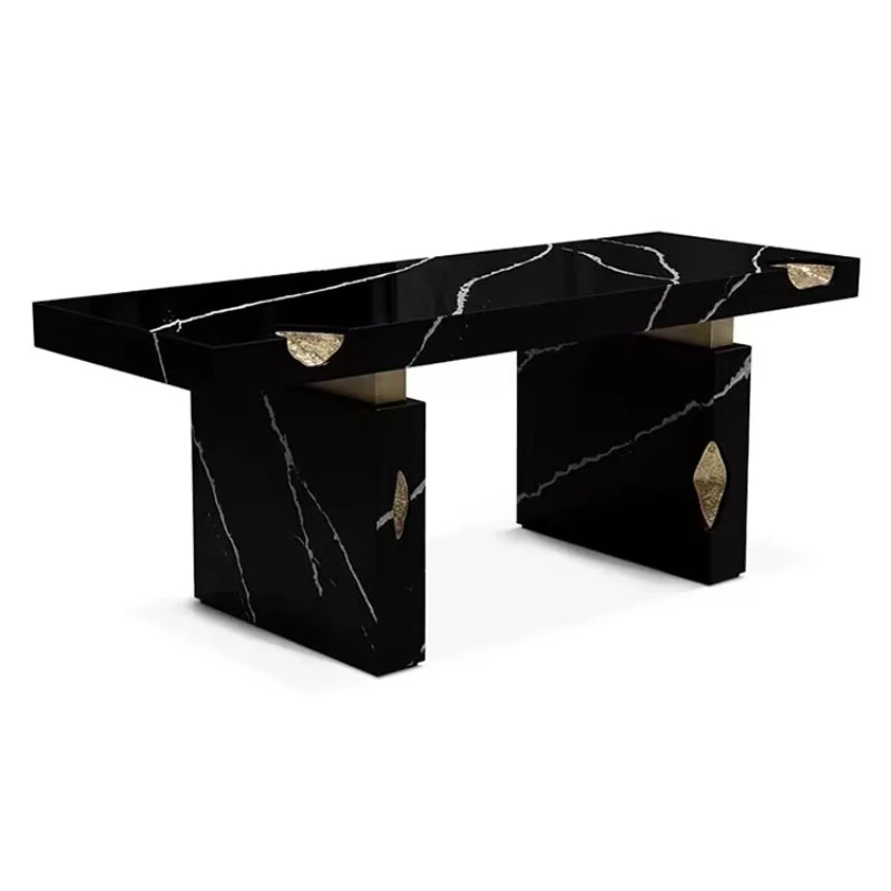 Modern light luxury study desk with villa special-shaped simple high-end marble desk