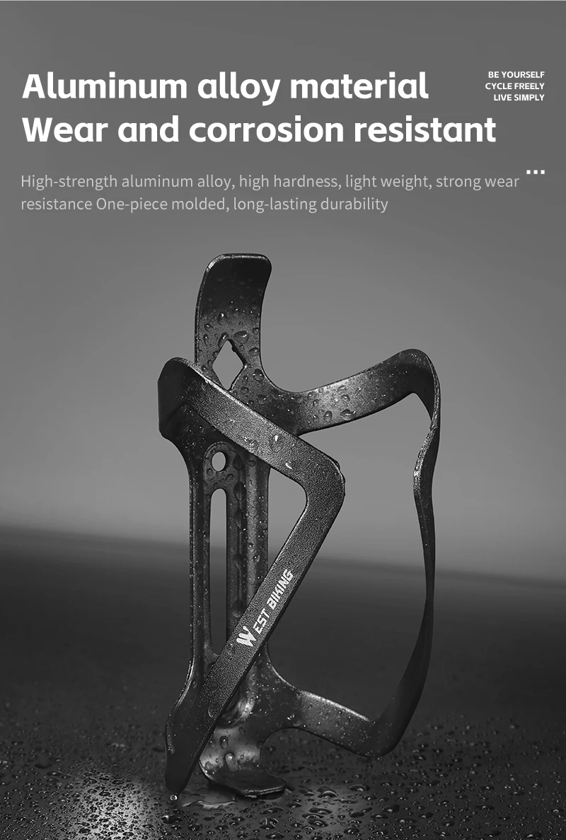 WEST BIKING Flaschenhalter aus Aluminiumlegierung, leicht, robust, Fahrrad-Wasserflaschenhalter, MTB, Rennrad, Fahrradzubehör – Detail 5