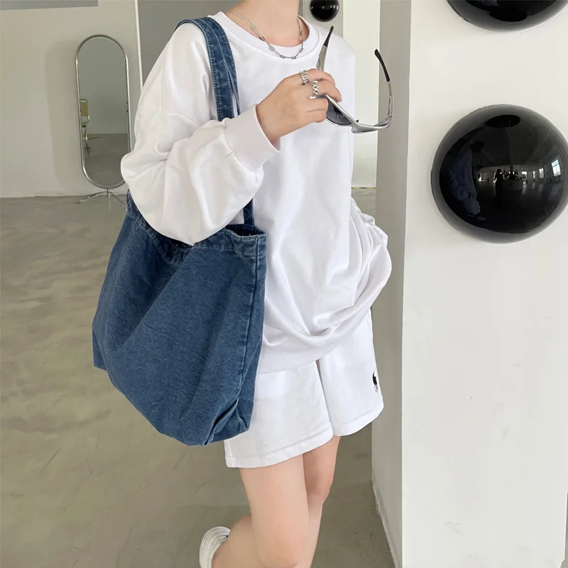 

Japan Style High End Large Capacity Shoulder Pack Soft Korean Canvas Commuter Underarm Bolsas All-match Travel Leisure Bags