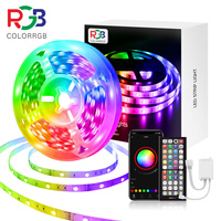 Smart LED Strip Lights with Adhesive Backing，RGB 16 Million Colors Strip Lamp with App/Remote，Adjustable Brightness，Music Sync