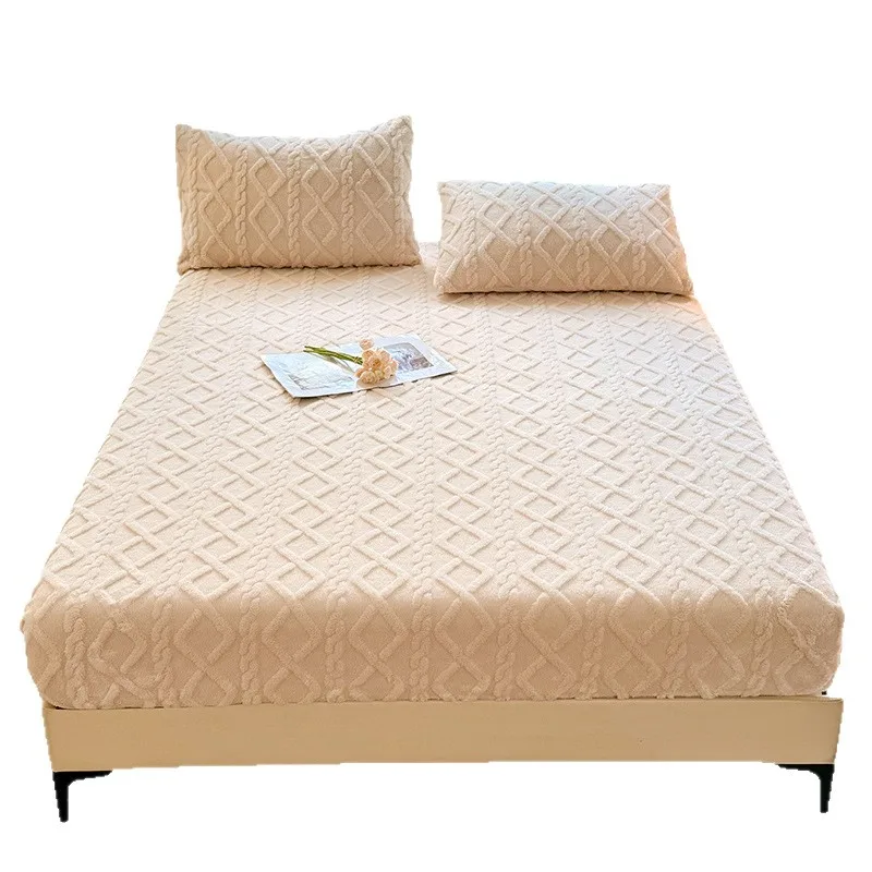 

Осенне-зимний утолщенный теплый наматрасник из тафтового флиса для односпальной кровати, зимнее покрывало