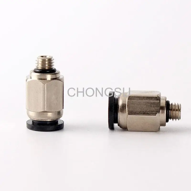 Mini Pneumatic Air Connector Fitting PC 3 4 5 6mm Male Thread M3 M4 M5 M6 1/8