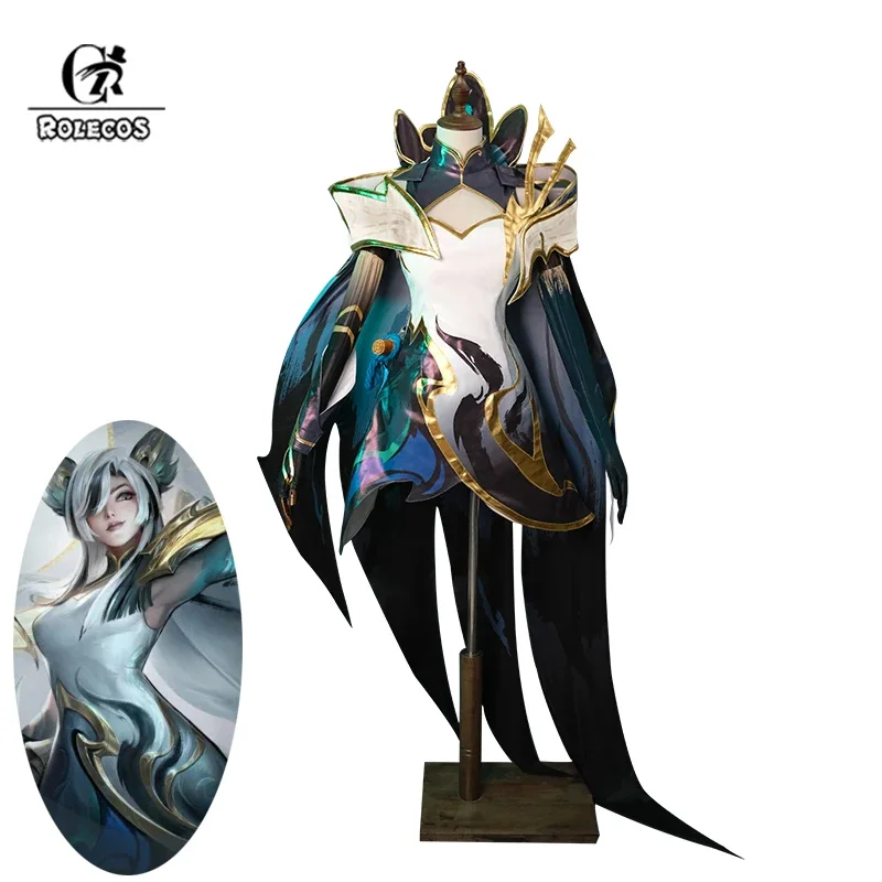 

FC6ROLECOS Game LOL Calligraphia Xayah Cosplay Costume LOL Xayah Chinese Style Dress Halloween Women Outfit with Cloak New @FC8！