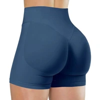Shorts de yoga taille haute sexy pour femmes, pantalons de fitness et de course à la mode, leggings de yoga couleur unie pour l'été 5