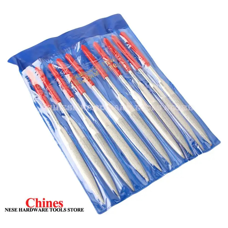 

10Pcs 180x5mm Round Diamond Needle File 150 Grit for Metal Glass Stone