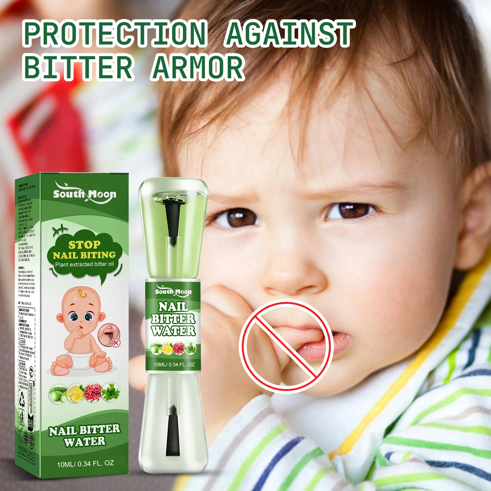 Kids Bitter Nail Polish - Anti-Nail Biting & Thumb Sucking Treatment, Plant-Based Safe Bitter Formula for Toddlers & Children