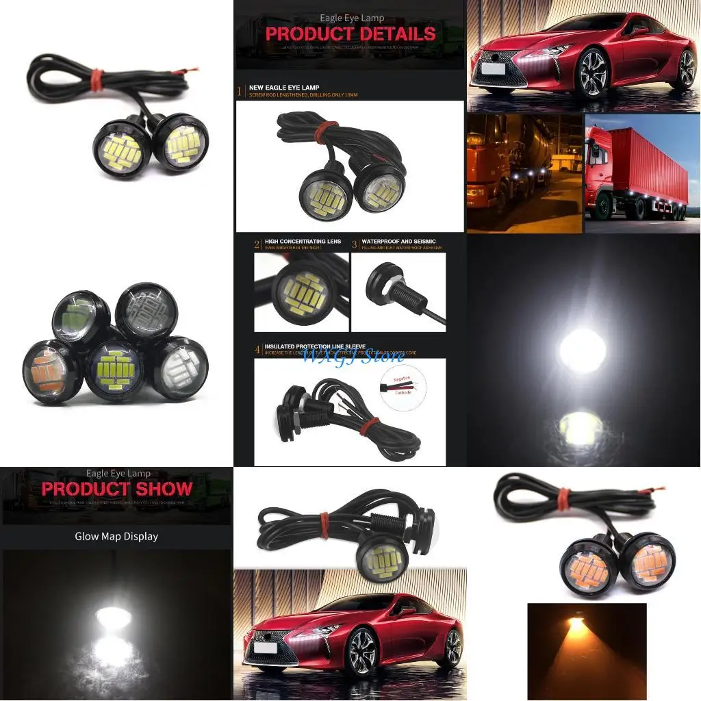 

37JE Daytime Running 4014 12SMD Worklight Headlights Driving Spot Fog Lamp Waterproof