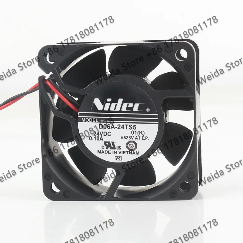 

New Genuine Original Nidec 6CM DC24V 0.10A 6025 Inverter Double ball bearing 60X60X25MM D06A-24TS5 cooling fan