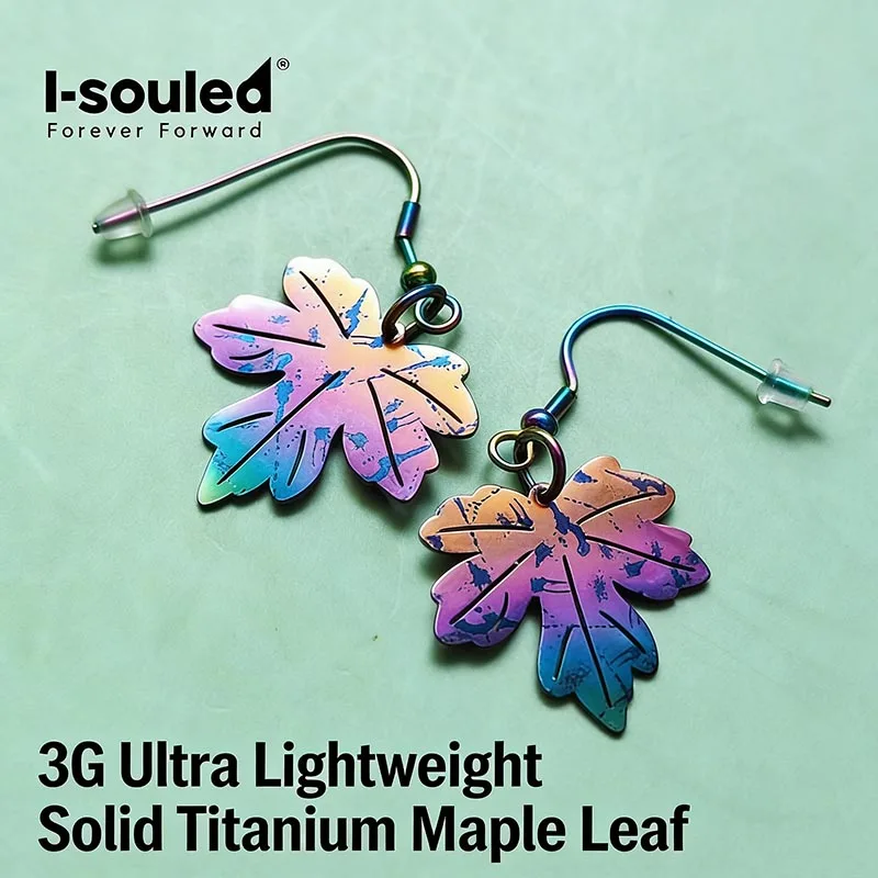 

Maple Leaf Drop Earrings for Women, Nature Inspired Titanium Jewelry, Unique Birthday Gift for Her
