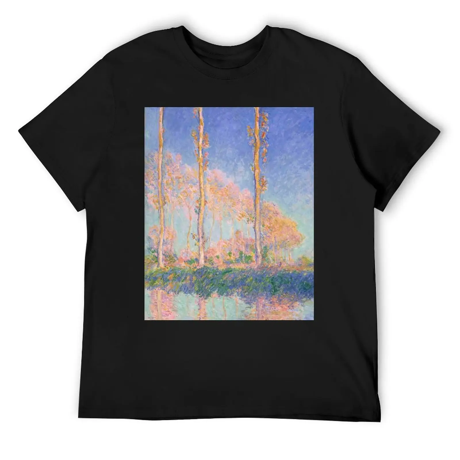 Claude Monet - Poplars (Autumn), 1891 T-Shirt custom t shirt cotton graphic tees essential t shirt quick-drying clothing for men