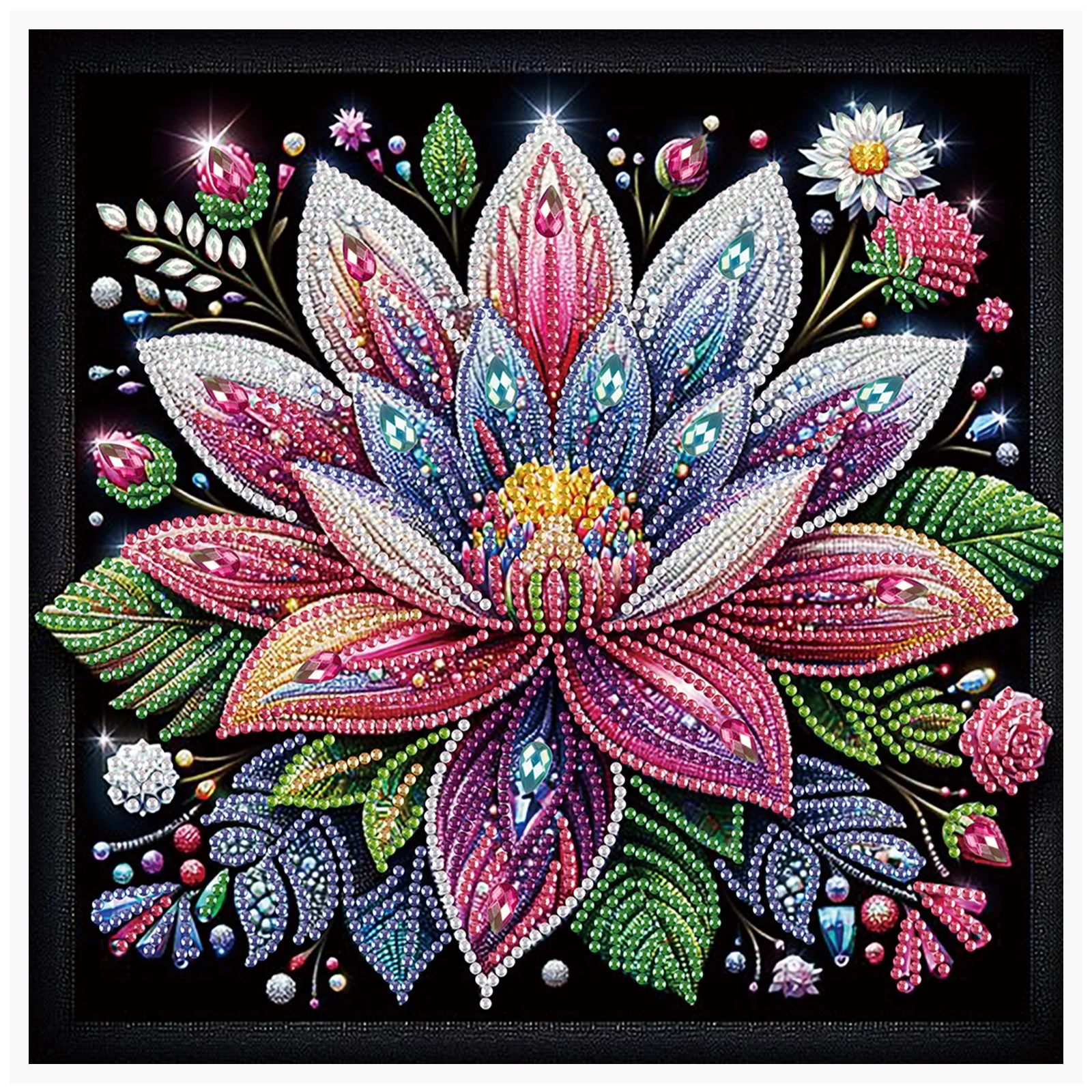 Diy flores brilhantes forma especial kit de diamante para iniciante e adulto, kits de pintura de arte diamante para decoração de parede de casa presente
