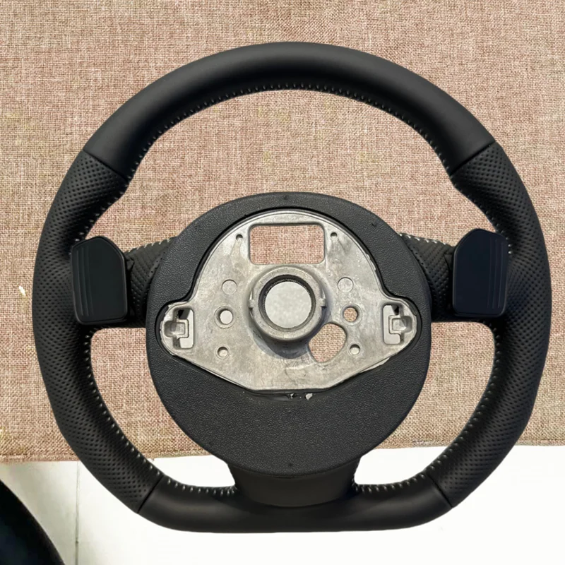 For Audi A3 A4 A5 A6 A7 Q3 Q5 Q7 Fully Perforated Steering Wheel Flat Bottom Steering Wheel Campaign Assembly