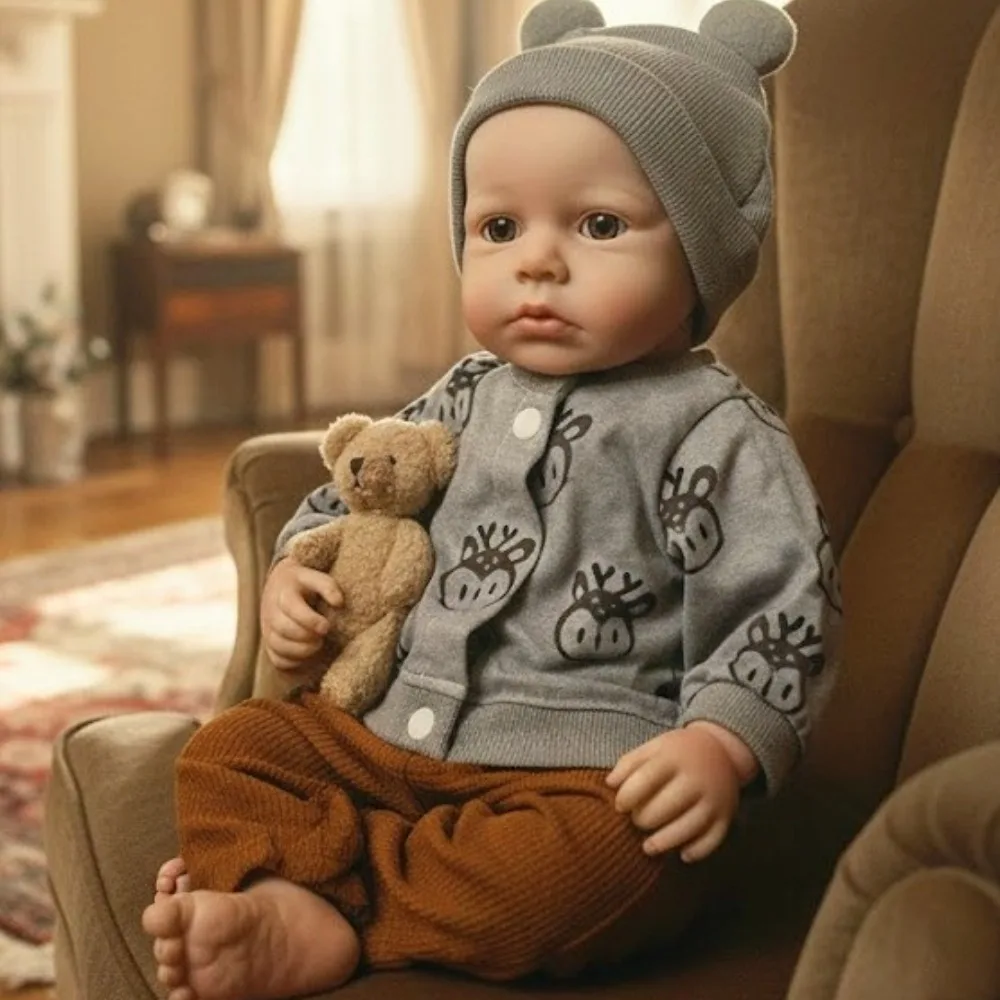 

Alai1 силиконовая игрушка Loulou для мальчиков, 18 дюймов, мягкая на ощупь игрушка ручной работы Bebe для новорожденных, милая игрушка для новорожденных мальчиков