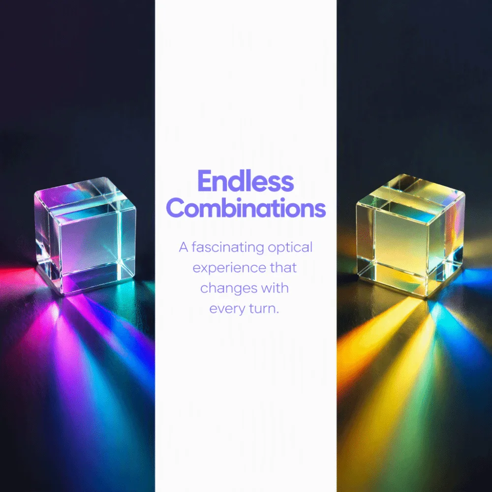 Colorful Artificial Crystal Optical Glass Prism Cube 15x15mm Optical Glass RGB Dispersion Cube X Cube Prism Home Decor