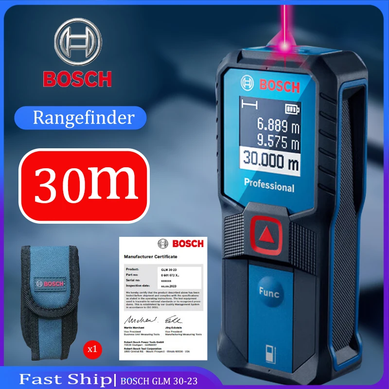 Original Bosch Laser Rangefinder GLM30-23 30M Distance Meter Area Professional Precision Red Point Laser Tape Measure With Bag