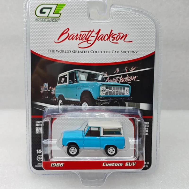 

Greenlight масштаб 1:64 1966 Bronco на заказ внедорожник из сплава, имитация модели автомобиля, статическая коллекция, украшенные праздничные игрушки, сувенирный подарок