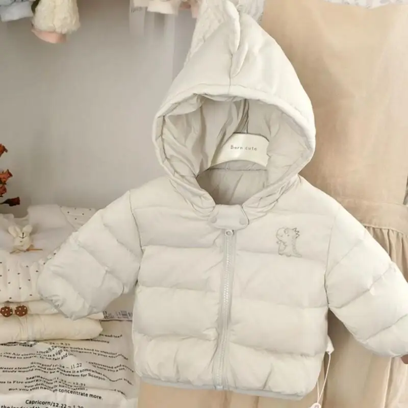 

Осенне-зимняя куртка на пуху Kawaii для мальчиков и девочек, верхняя одежда с капюшоном, теплое утепленное легкое стеганое пальто, детская одежда
