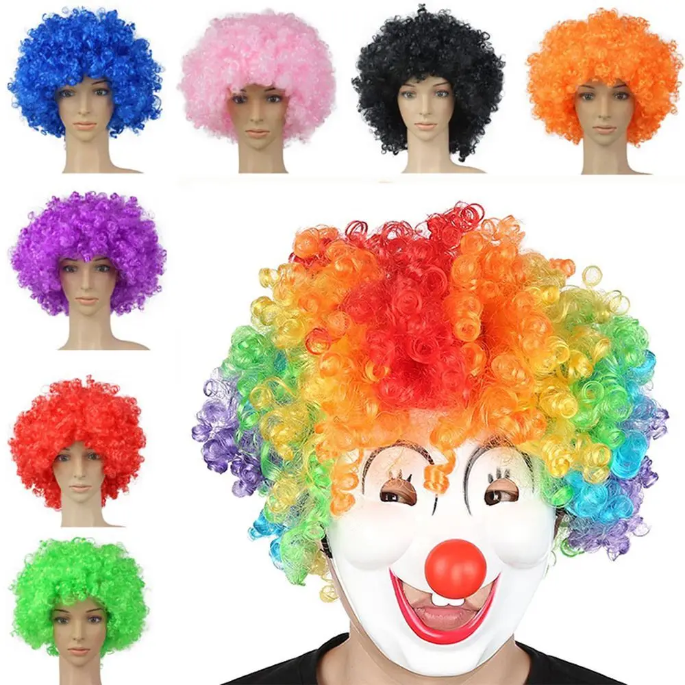 Halloween Party Afro Wigs Colorful Christmas Cosplay Hairs Clown Funny Wig New football fans wigs