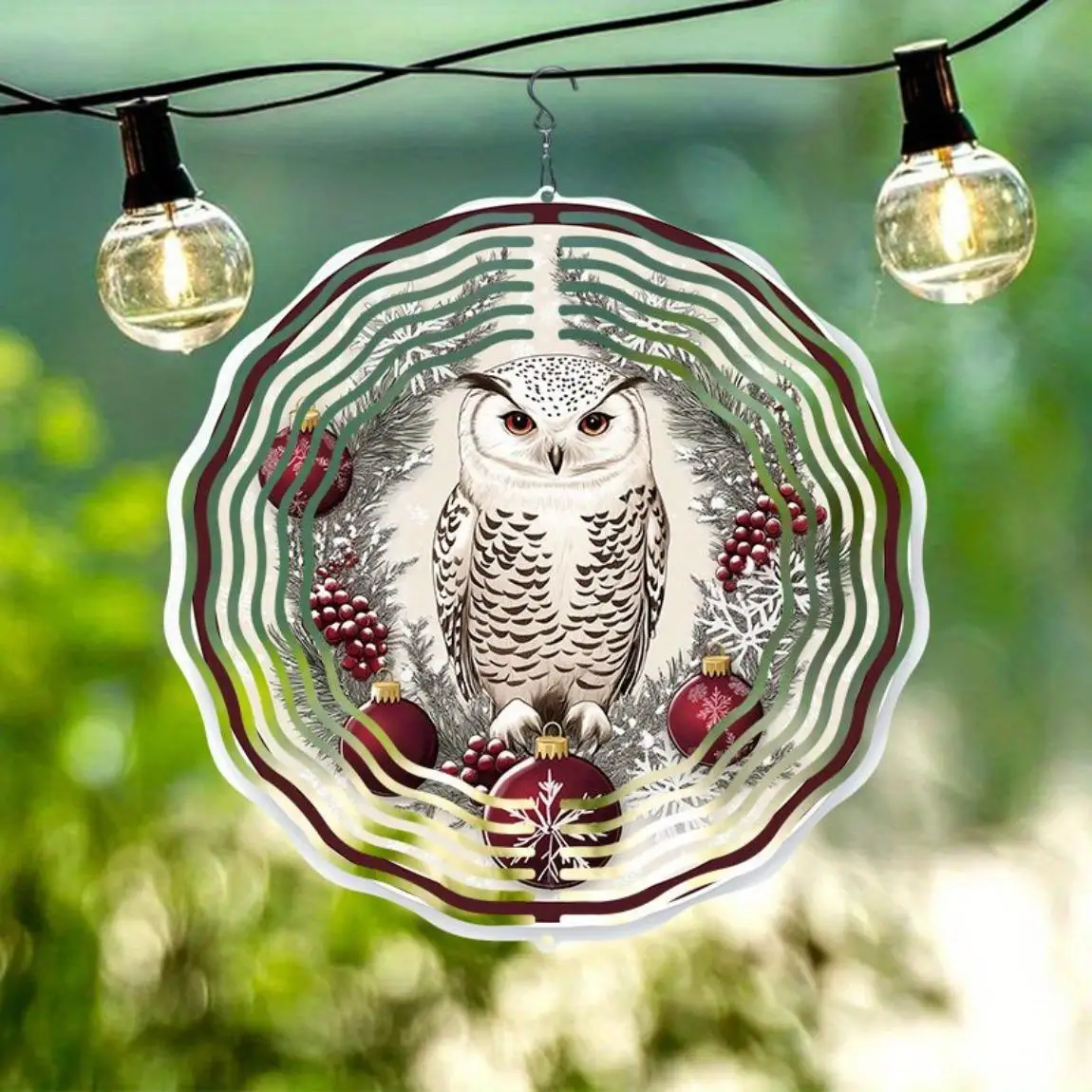 CIFBUY Wind Chime Metal Owl Spinner Garden Patio Yard Outdoor Hanging Ornament Infinite Rotatable Artistic Decor