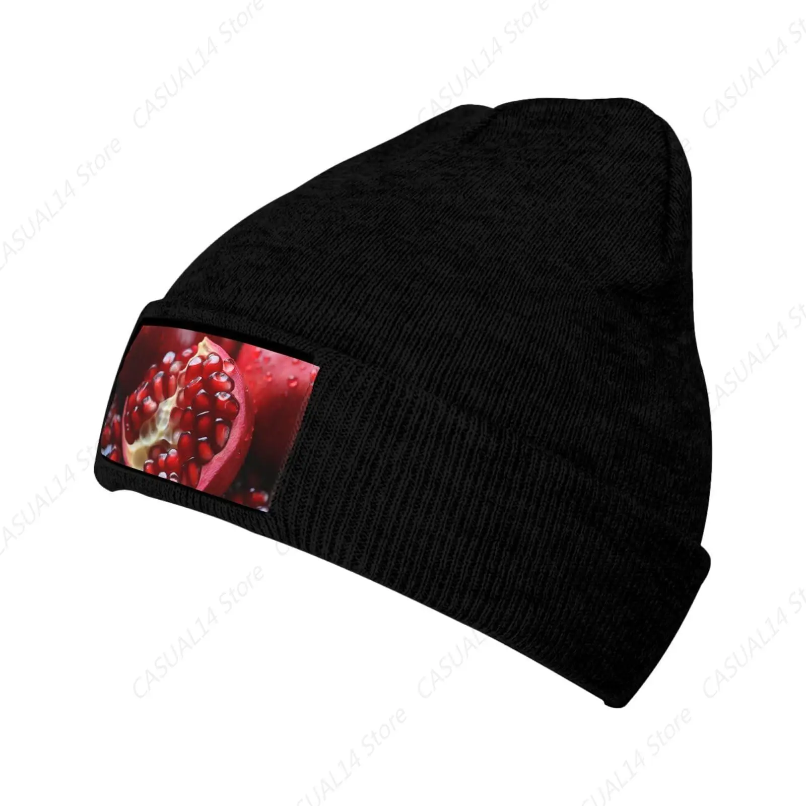 Unisex Beanie For Men And Women Pomegranate Fruit Knit Hat Winter Beanies Soft Warm Ski Hats Red