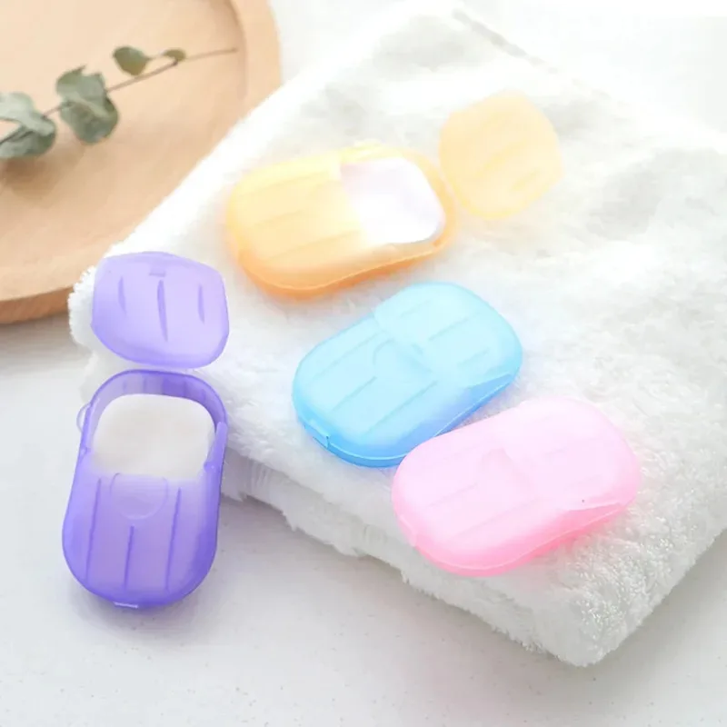 1/4Box Disposable Travel Soap Paper Sheets Skin Friendly Mini Paper Soap Sheets Portable Soap Slice With Box For Hand Washing