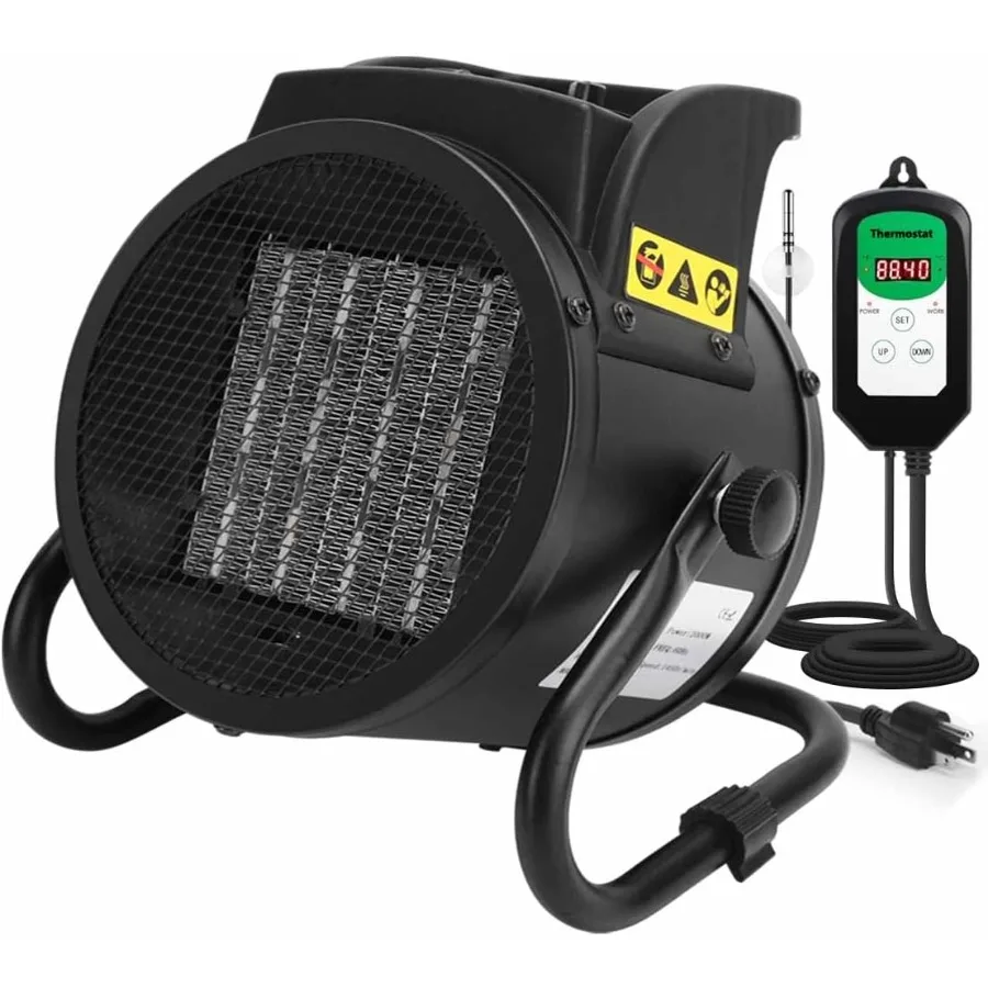 

Greenhouse Heater with Thermostat 1500W Electric Heater for Winter Plants and Grow Tents Digital Display Fast Heating Overheat