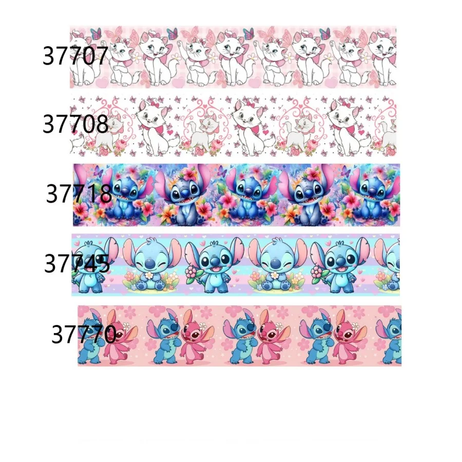 

(5 ярдов) Disney Marie Cat Stitch мультяшная лента в репсовую ленту для бантов для волос DIY ремесленные материалы аксессуары подарочная упаковка