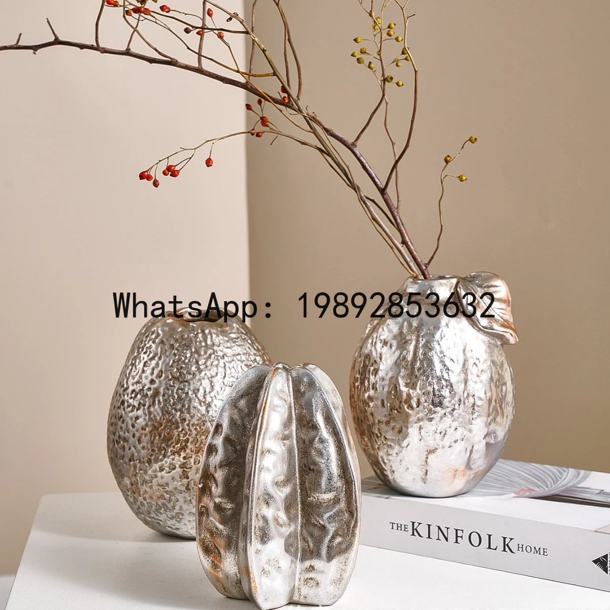 Ceramic Vase Golden Star Fruit Vase Simulated Fruit Ornaments Lemon Flowerpot Flower Arrangement
