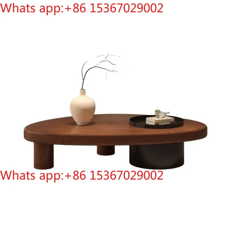Cross-border medieval style solid wood simple coffee table living room home special-shaped tea table storage creative log
