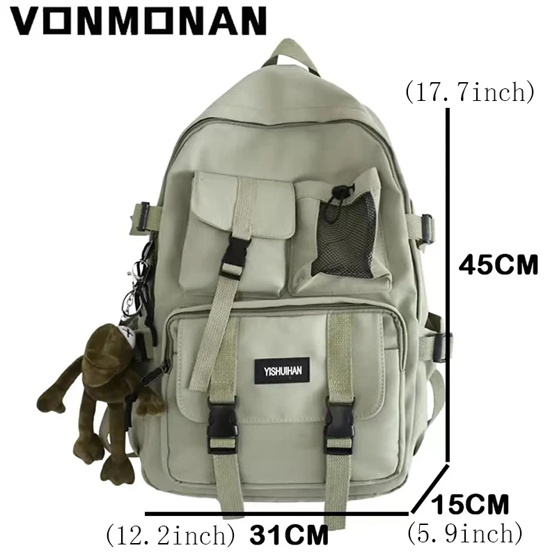 Multiple Pocket Backpack Men Canvas Insert Buckle Designer Bag Teenager Laptop Backpacks Student College School Bags For Women