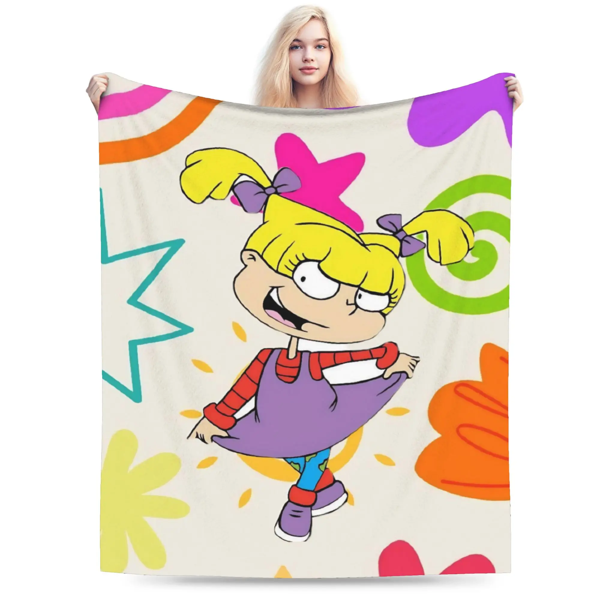 Cartoon R-Rugrats Blanket Multi-size Super Soft and Warm  Throw Blankets for Sofa Couch and Bed