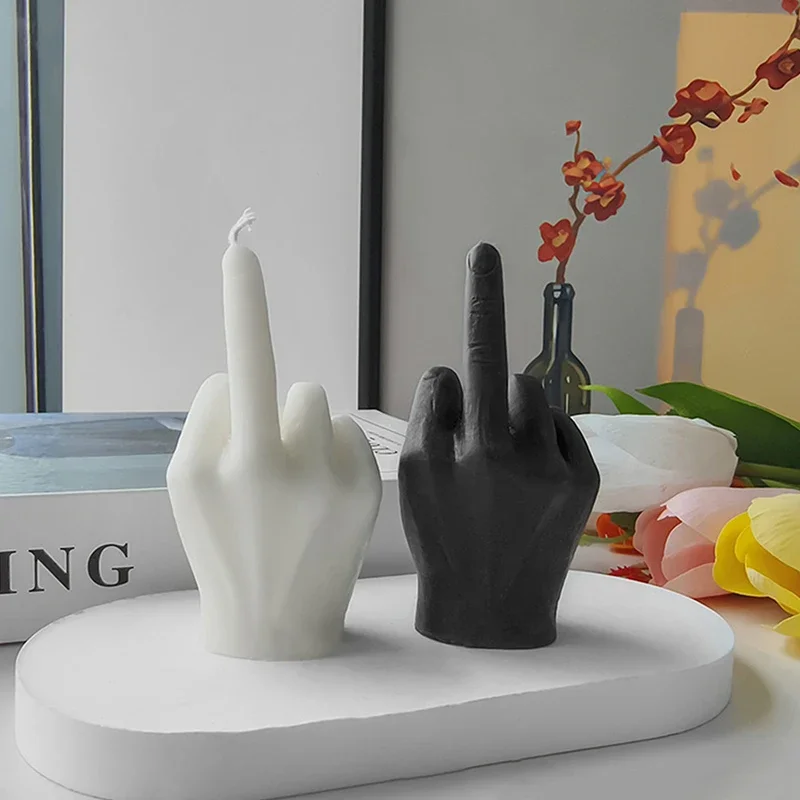 1pc Universal Creative Candles Middle Finger Shaped Gesture Scented Candles Durable Funny Quirky Gifts Home Decoration Ornaments