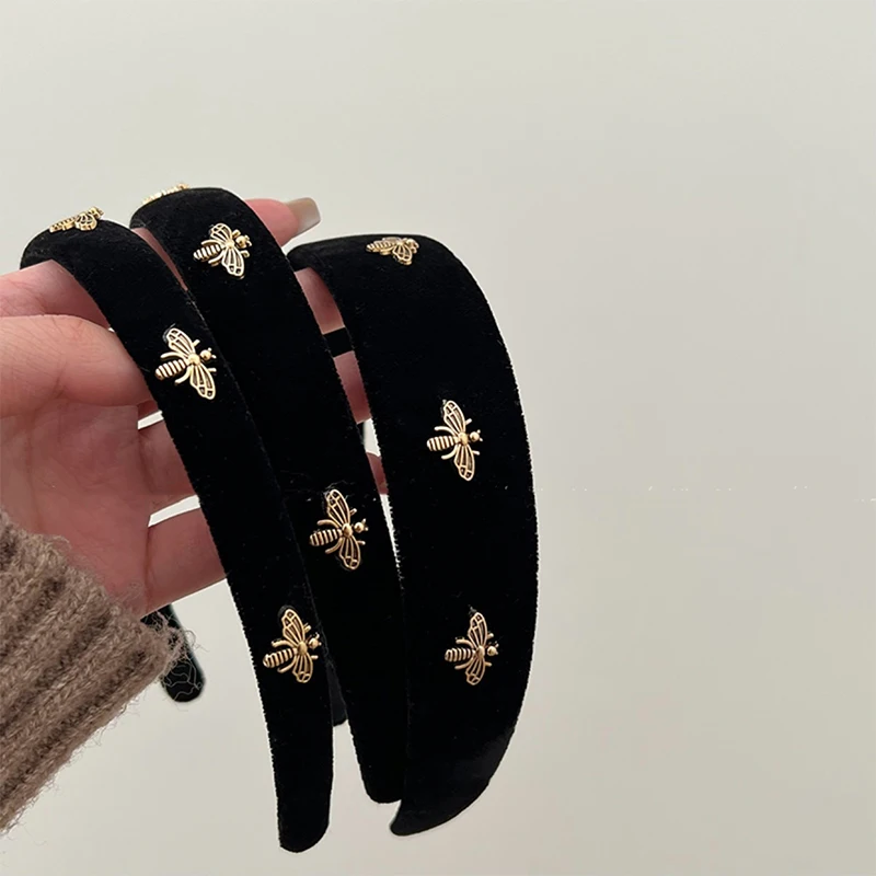

Temperament Bee Wide Hair Hoop Retro Hair Hoop Hairbands For Women Girls French Versatile Fashion Headband Hair Accessories