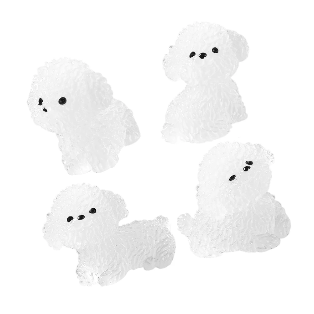 

8 Pcs Night Statues Mini Landscape Decor Puppy Ornaments Garden Decoration Small Figurines Resin Craft