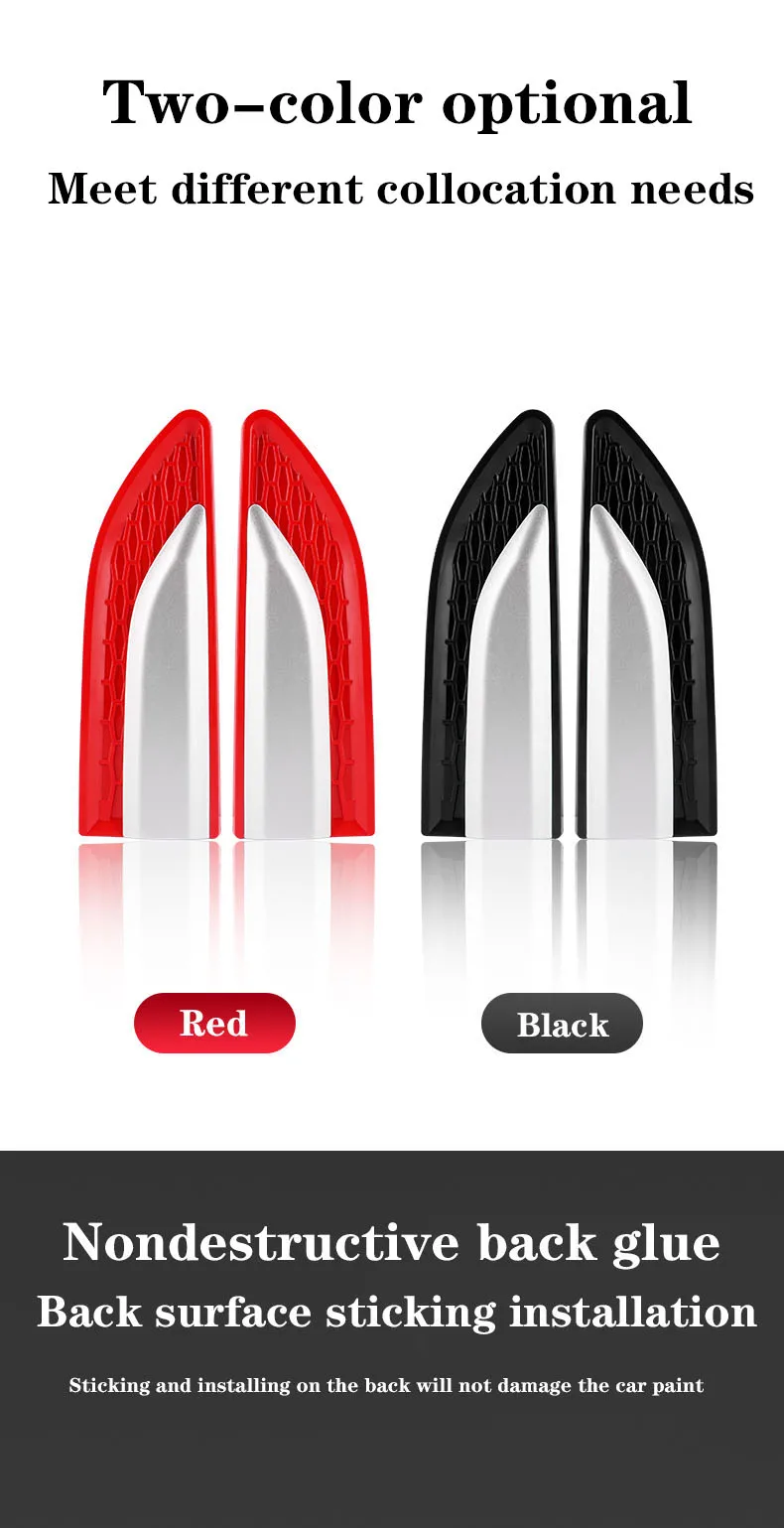 

Car Body Protective Sticker car accessory Side Doors Blade High-Quality stickers 2pcs 3D ABS Fender Blade Emblem Badge Sticker