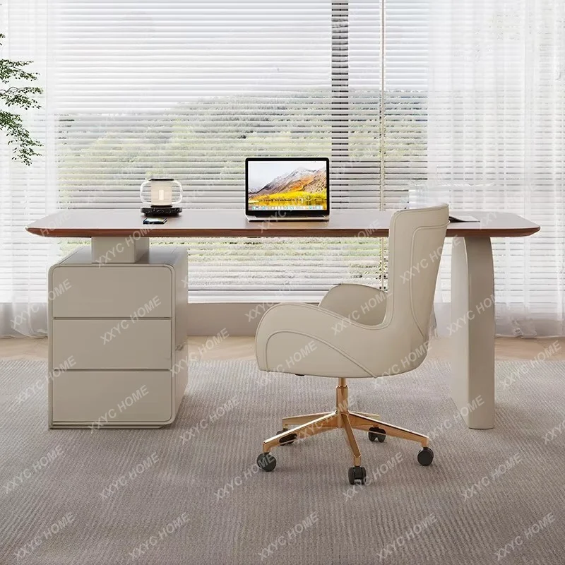XXLight luxury minimalist solid wood desk home study, desk modern minimalist light luxury