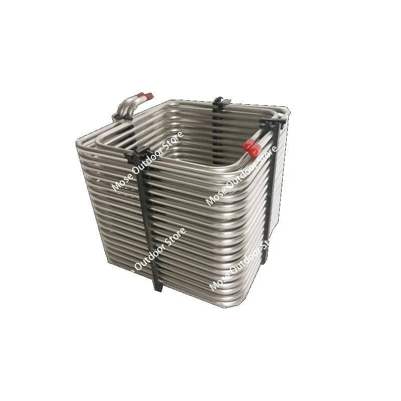 

Cooler Coil Tubing for Jockey Box, 2-Layers Square Shape Homebrew Coiling Chiller Cool Beverages Dispenser,Space Saving