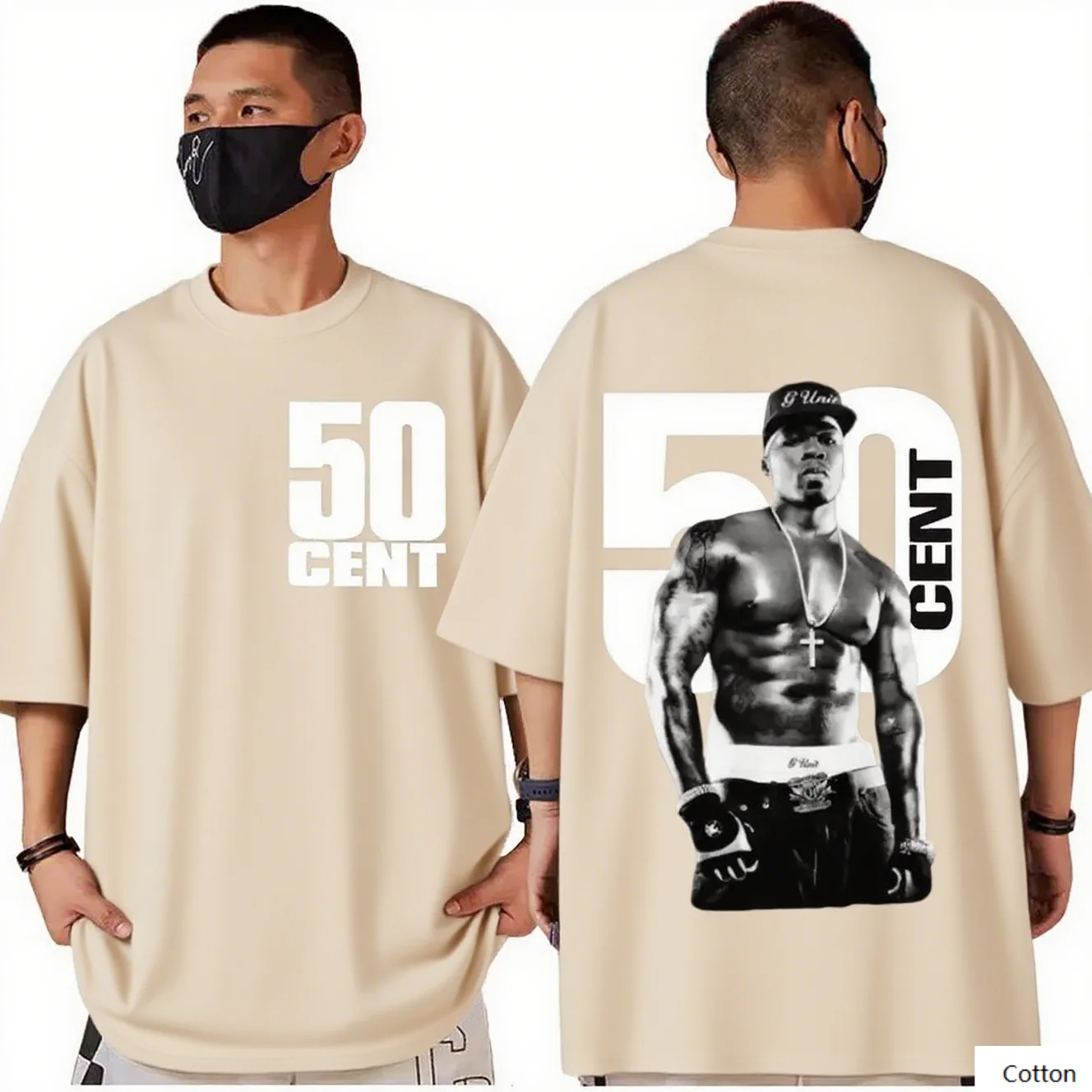 

Soft Cotton T Shirt Emblazoned with Cent Print A Must - Have for Fans of 50 Cent To Flaunt Their Love for The Renowned Artist