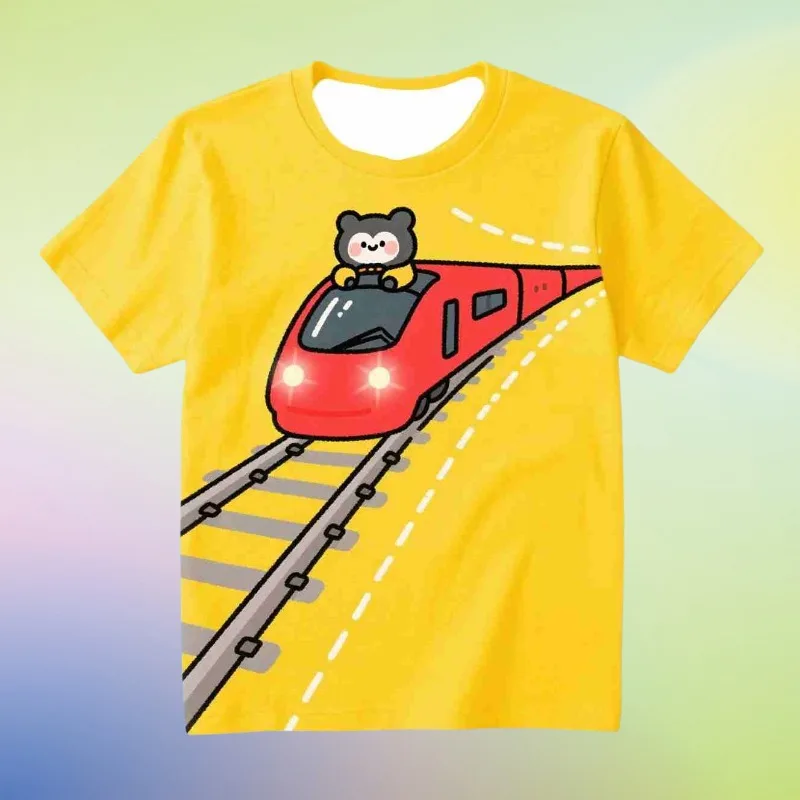 

MOTO-Летняя милая детская футболка с короткими рукавами и 3D-принтом из мультфильма