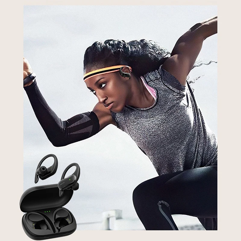 

Беспроводные наушники, стереонаушники Bluetooth V5.0, водонепроницаемые спортивные наушники для Hi-Fi TWS, гарнитура с ушным крючком, спортивная гарнитура