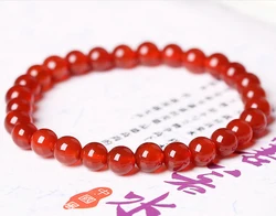 fnaf 2 rupee item Natural Stone Unisex Round Crystal Red Carnelian Bracelet For Women Jewelry Hoop Pulseras Mujer 6MM 28bead