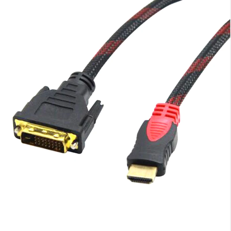 To DVI Cable 1080P Gold Plated Male to 24+1 Pin Male Video Cable HDMI-compatible for HDTV DVD Projector 1.5m to 20m Adapter
