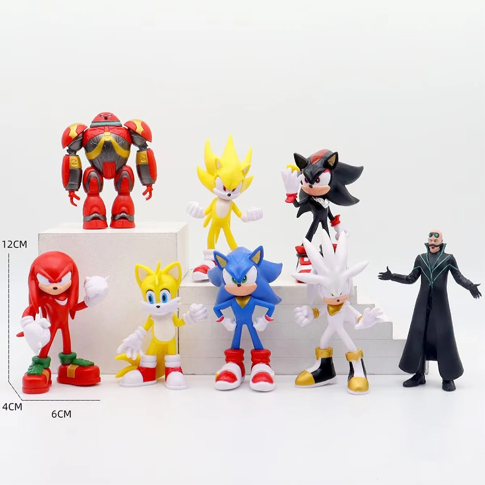 8 Style Hot Selling Sonics Film and Television PVC Character Toy Hedgehog Shadow Tail Figure Model Dolls Children Animal Toys